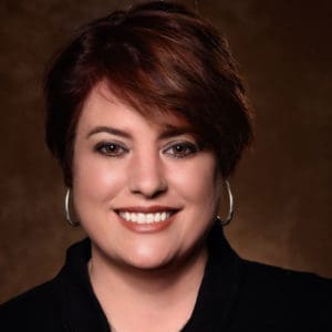 Head shot of Amber Burckhalter in a black sweater.